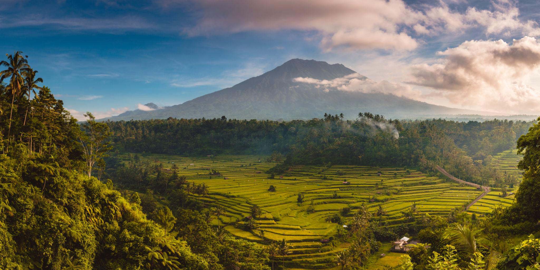 Subak rice terraces and green valley trekking in Sidemen Bali