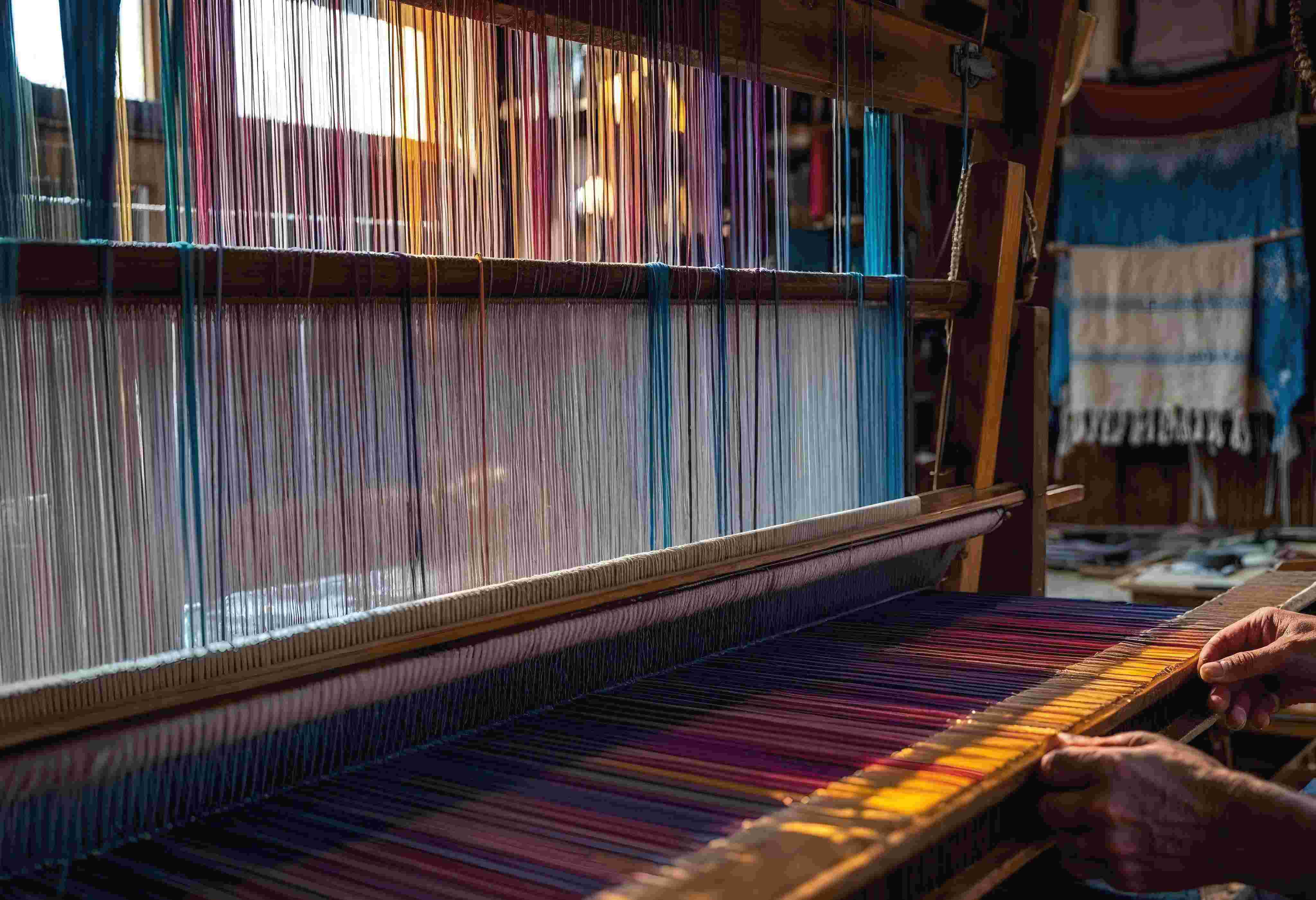 Traditional Indonesian textile weaving and looms